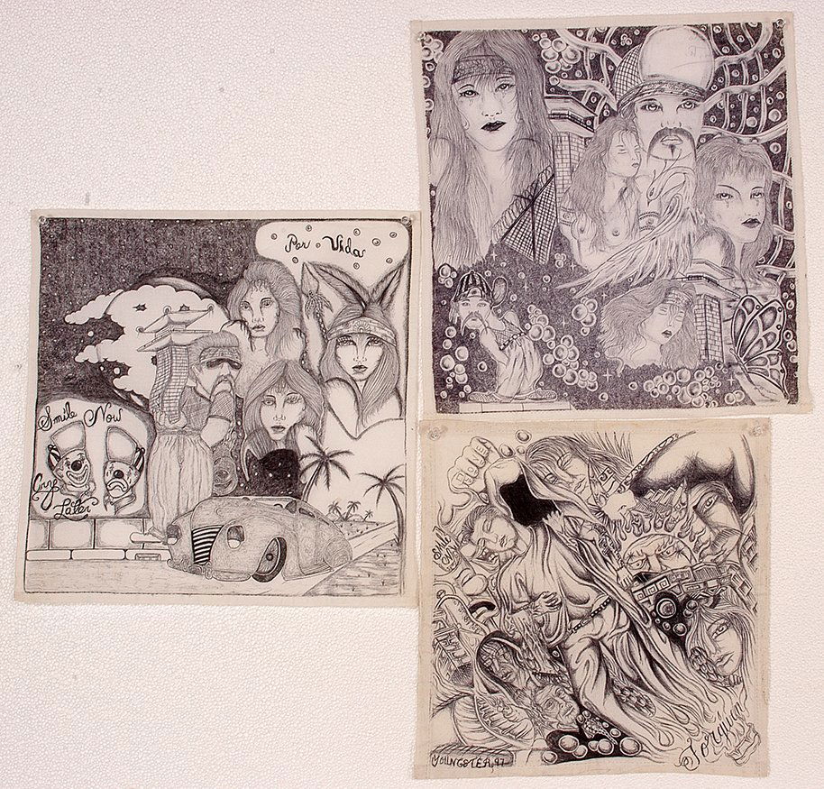 TX Chicano Prison Inmates. 3 Black & White Panos. (1 of 1)