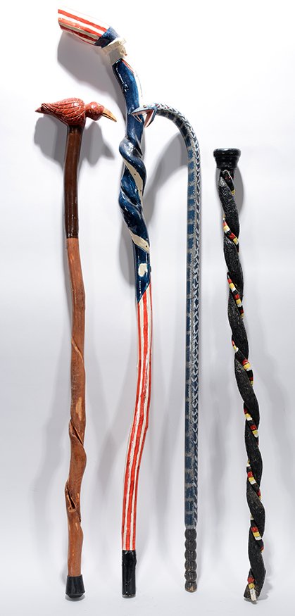 Two Snakes, Uncle Sam and Bird Canes. (1 of 2)