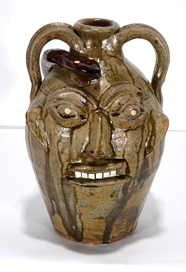 Walter Fleming. Face Jug With Snake. (1 of 4)