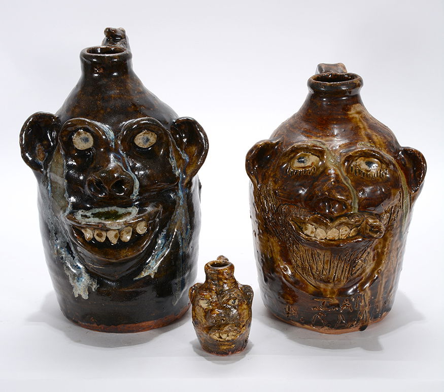 Marie Rogers. Three Face Jugs. (1 of 2)