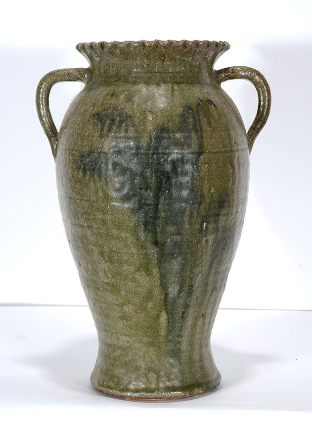 Lanier Meaders. Large Fluted Vase With Runny Glazed (1 of 5)