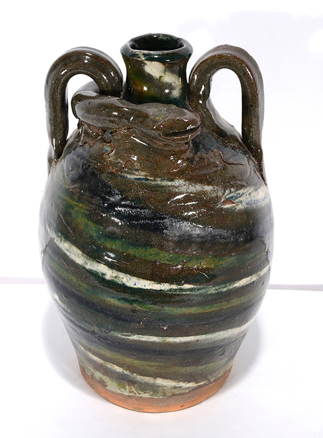 B.B. Craig. Three Color Swirl Snake Jug. (1 of 2)