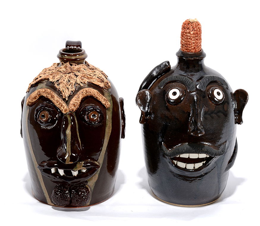 Sid Luck. Pair Of Face Jugs. (1 of 2)