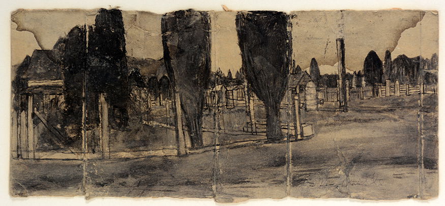 James Castle. Untitled Farm And Homestead With High (1 of 4)