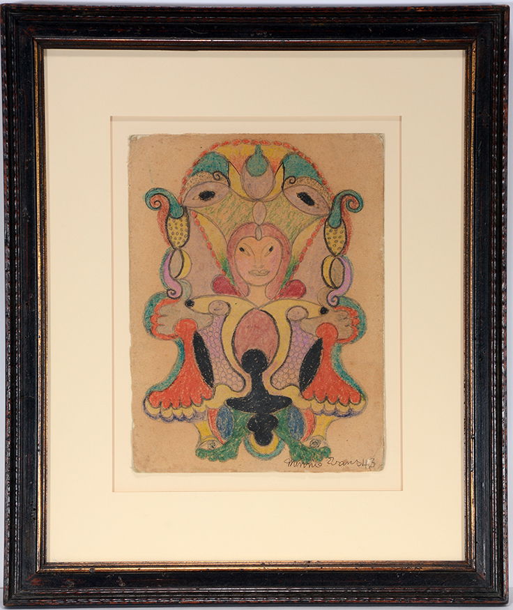 Minnie Evans. Yellow, Red, Purple and Green Abstract (1 of 8)