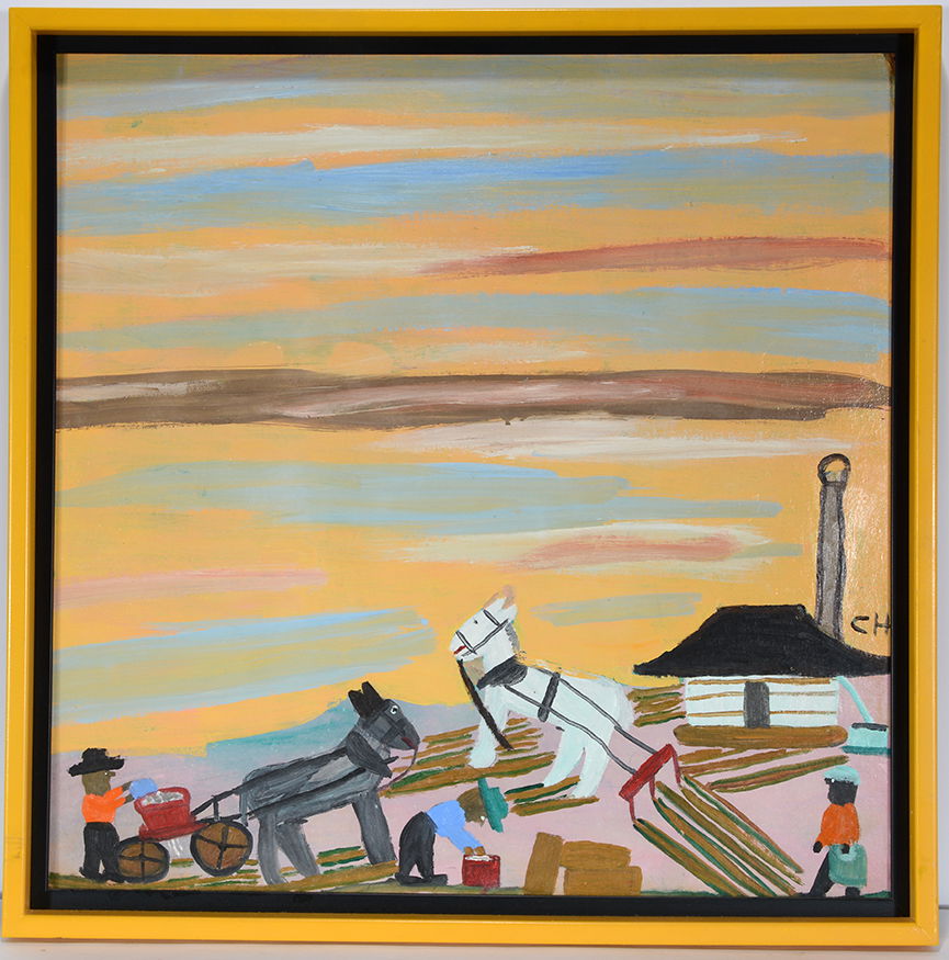 Clementine Hunter. Large Sunset Over Field Workers. (1 of 3)