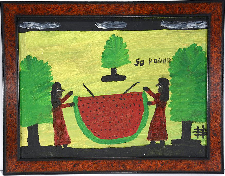 Clementine Hunter. 50 Pound Watermelon. (1 of 3)