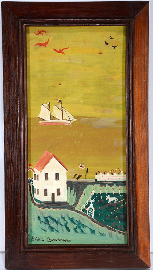 Earl Cunningham. Coastal Farm House Scene With Distant (1 of 7)