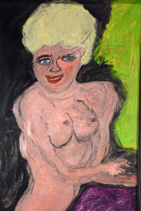 Justin McCarthy. Nude Blond.: Justin McCarthy. Nude Blond. Signed. Not dated. Paint on masonite. Excellent condition. Size with frame is 12” w x 25”h. Est. $1,000-2,000. Ship: $55