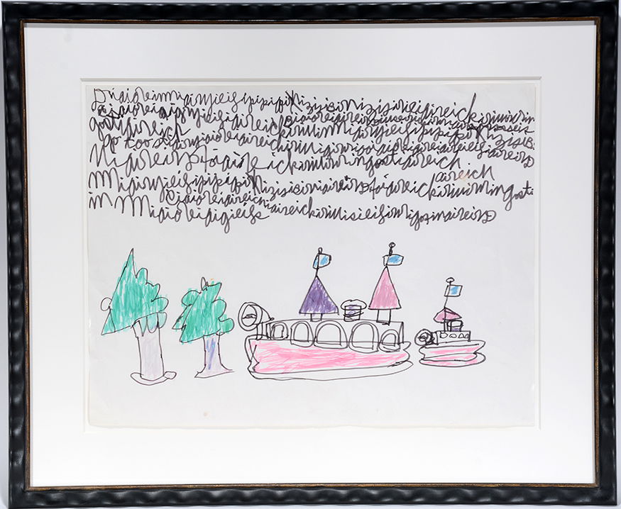 Dwight MacIntosh. Boat And Tree With Writing. (1 of 2)