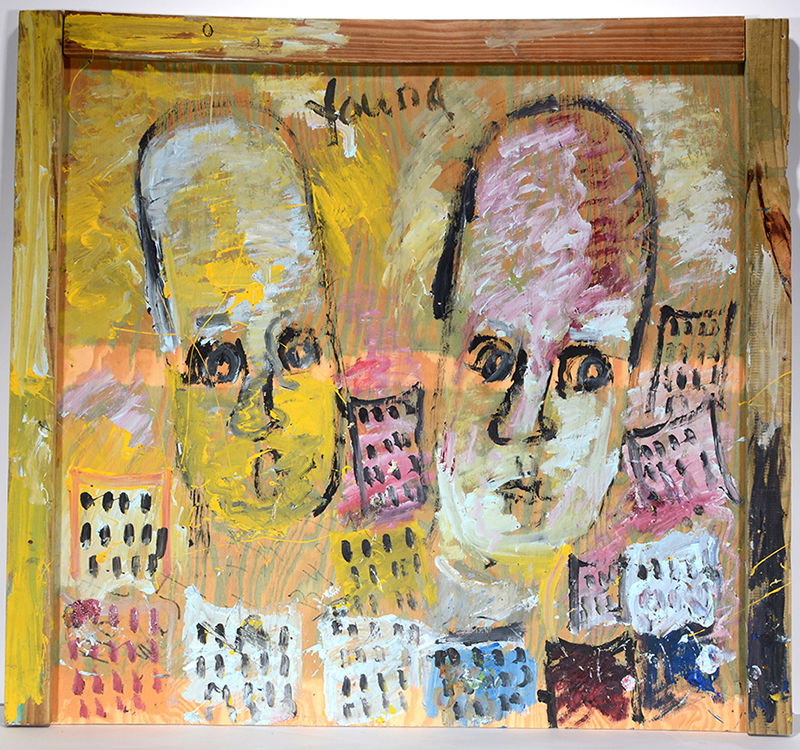 Purvis Young. Large Portrait Over City. (1 of 1)