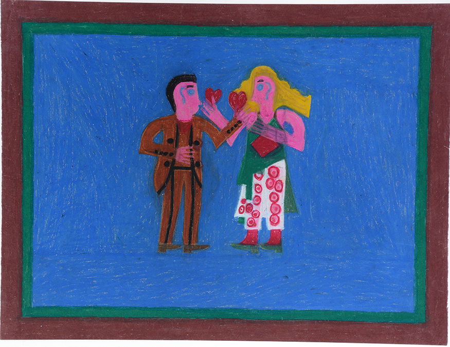 Eddie Arning. Two Valentine People. (1 of 2)