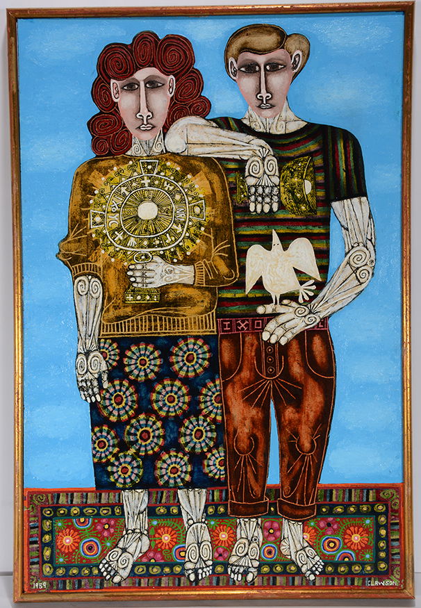 Rex Clawson. Two Figures With Bird. (1 of 1)