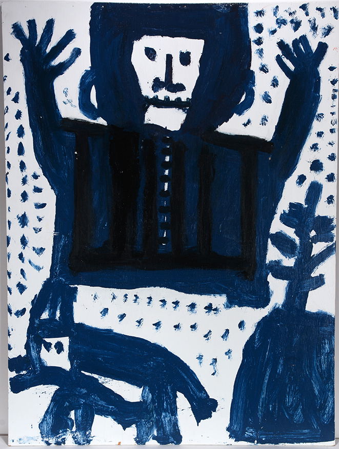 Mary T. Smith. Blue Figure With Dog. (1 of 2)