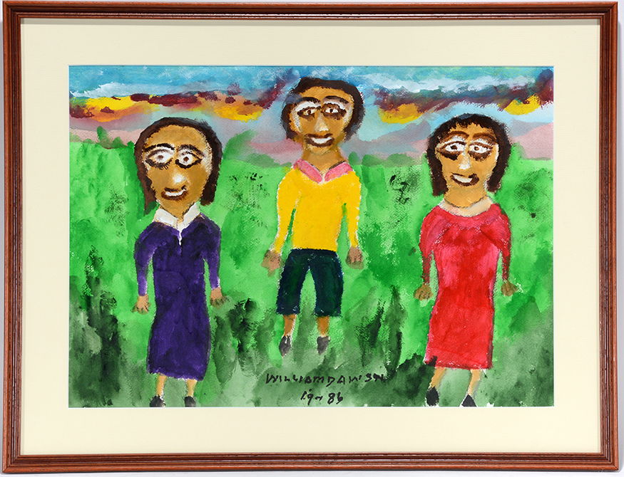 William Dawson. Man With Two Women In Bright Clothes. (1 of 3)