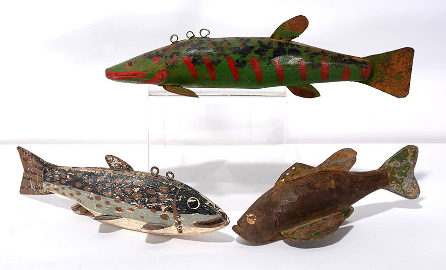 Three Anonymous Ice Fishing Decoys. (1 of 1)