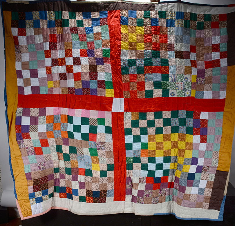 Louella Pettway. Big Cross With Postage Stamps Quilt. (1 of 2)