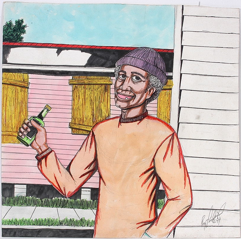 Roy Ferdinand. Thunderbird.: Roy Ferdinand. Thunderbird. 1999. Signed and dated. Colored pencil, ink and marker on poster. Excellent condition. 20” x 20”. Est. $400-600. Ship: $35