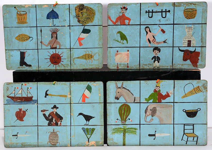 Set Of Four Mexican Lottery Retablos Images. (1 of 1)