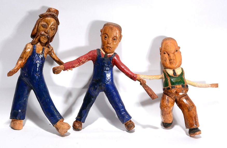 Raymond Coins (Attributed). Three Carved Men. (1 of 2)