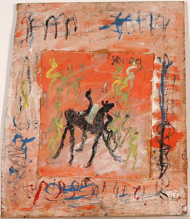 Purvis Young. Horse And Rider On Orange. (1 of 1)