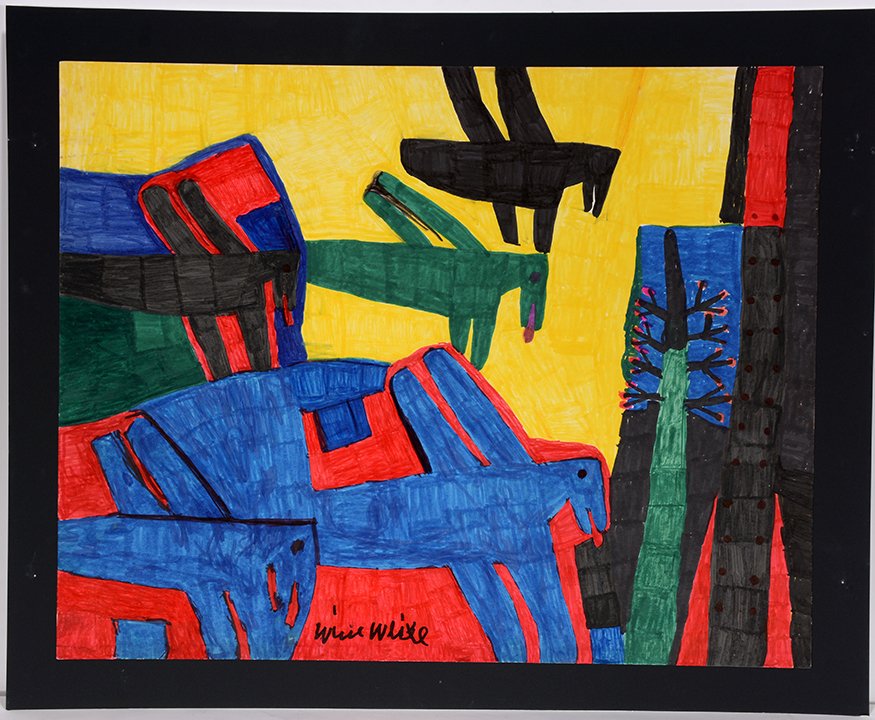 Willie White. Blue, Green and Black Birds. (1 of 2)