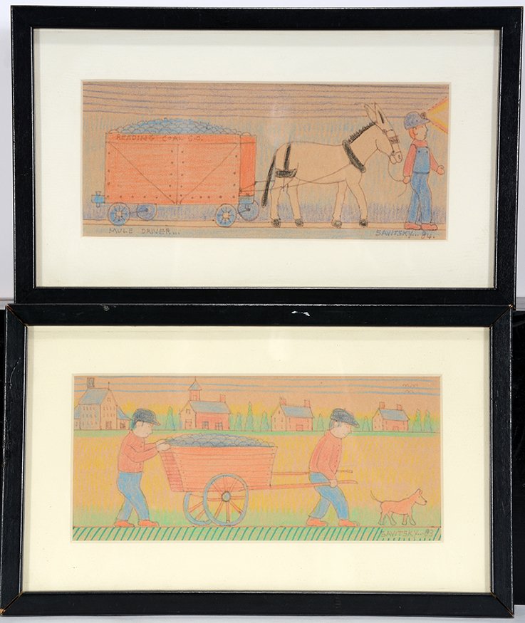 Jack Savitsky. Pair Of Box Top Drawings. (1 of 1)