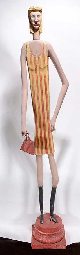 Tall Skinny Woman With Red Purse. (1 of 4)