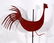 Red Rooster Weathervane. - 2