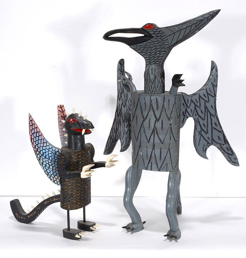 Allen Wilson. Two Dinosaur Whiskey Bottles. (1 of 1)