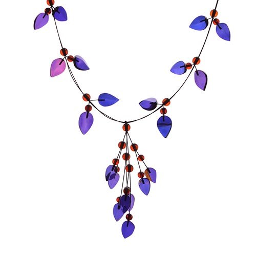 Night Magic Blue Caribbean Amber Necklace: Date Of Manufacture: Brand New Country Of Origin: Lithuania Material: Amber, Silver, Wire Dimensions: 17.32 Inches in Length This amazing blue color Caribbean amber necklace has been made by the hands