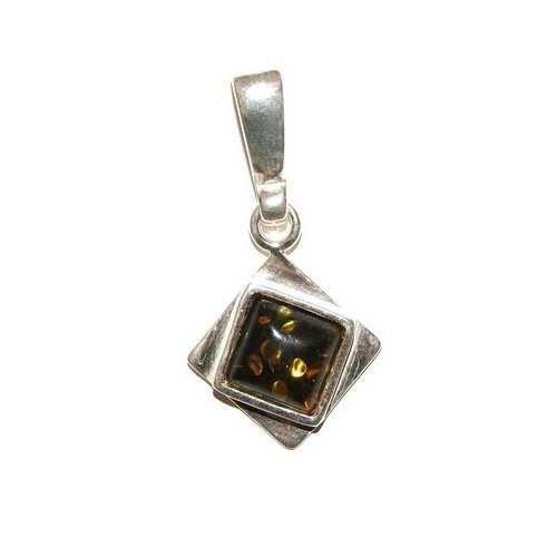 Warm And Romantic Square Form Pendant Made From B: Date Of Manufacture: Brand New Country Of Origin: Lithuania Material: Baltic Amber, Silver Dimensions: 0.71 x 0.59 x 0.18 Inches Extraordinary, Stylish, Good looking and Exceptional - Even these words