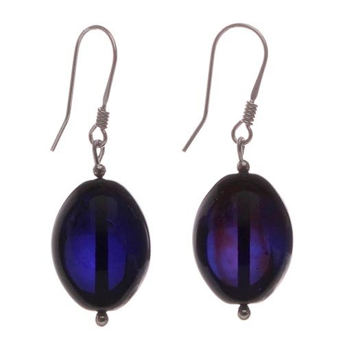 Blue Plum Caribbean Amber Hook Earrings: Date Of Manufacture: Brand New Country Of Origin: Lithuania Material: Amber, Silver Dimensions: 1.57 x 0.51 x 0.51 Inches Amazing blue color Caribbean amber set of earrings has been made by the hands 