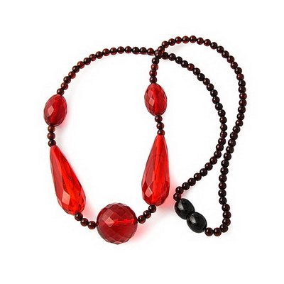 Ruby Caribbean Amber Necklace: Date Of Manufacture: Brand New Country Of Origin: Lithuania Material: Caribbean Amber Dimensions: 18 inches in length Stylish nicety polished ruby Caribbean amber faceted beads necklace. Screw clasp. 