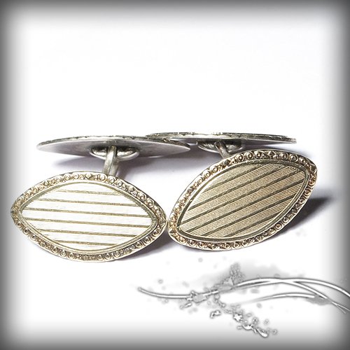 Retro Cufflinks Made From 800 Plate Mark Silver A: Date Of Manufacture: 1920Country Of Origin: GermanyMaterial: 800 Plate Mark SilverDimensions: 0.98 x 0.98 InchesRetro Cufflinks Made From 800 Plate Mark Silver And Gilded! Vintage Jewelry For Gentlema