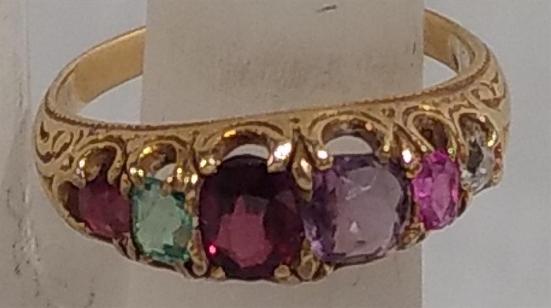 Jewelry 14k gold, 19 C Birthstone Ring Size 5 (1 of 3)