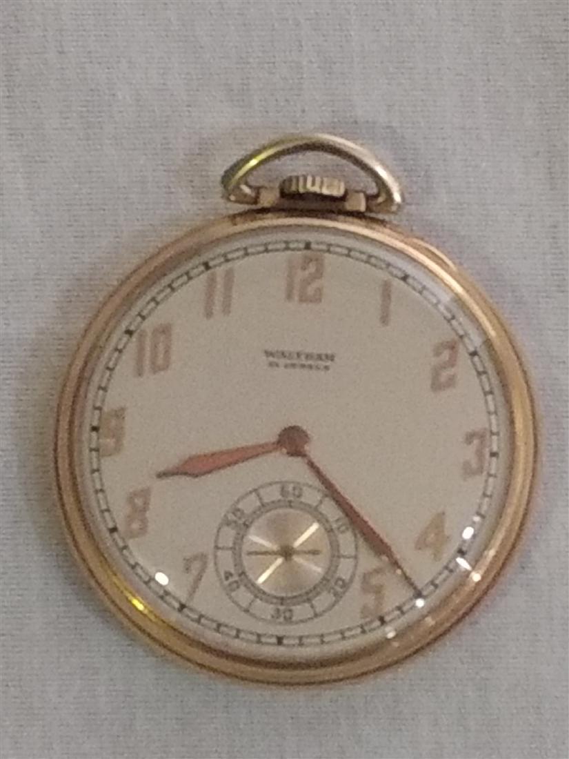 Antique Pocket Watch Open Face Waltham 21 Jewels 10k pl (1 of 6)