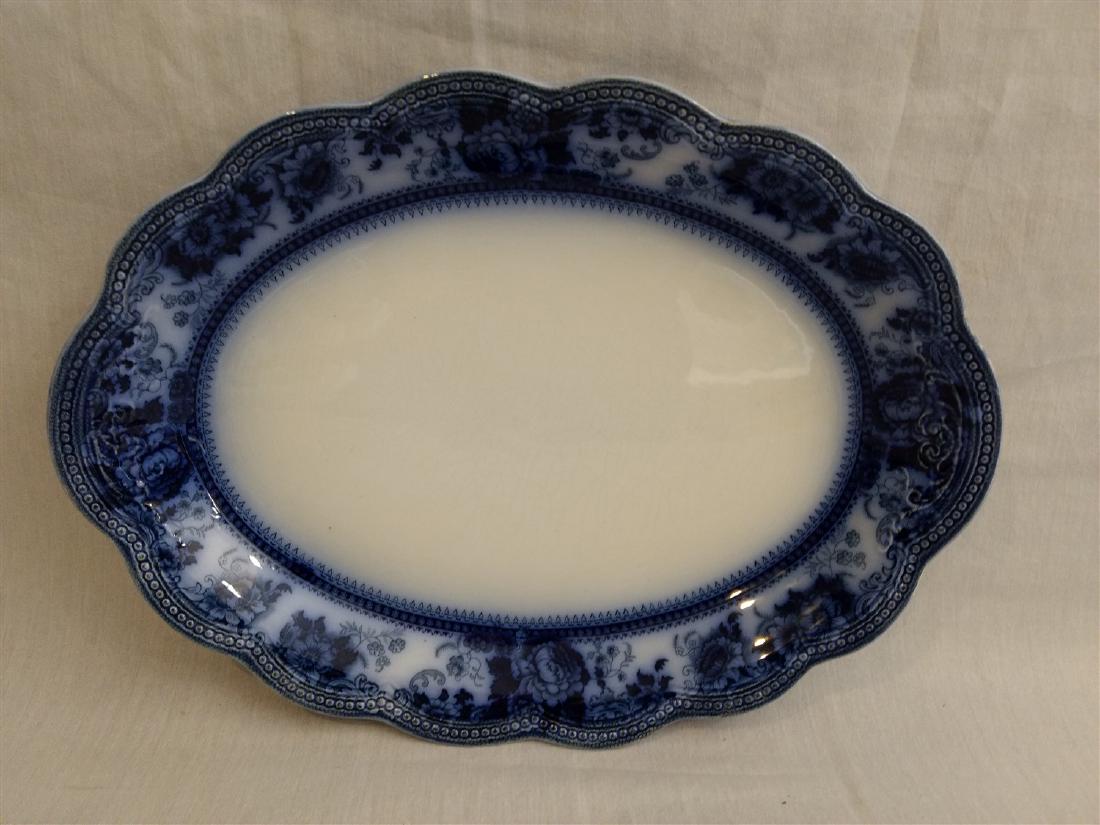 Johnson Bros. Montana pattern Antique Flow Blue Platter (1 of 5)