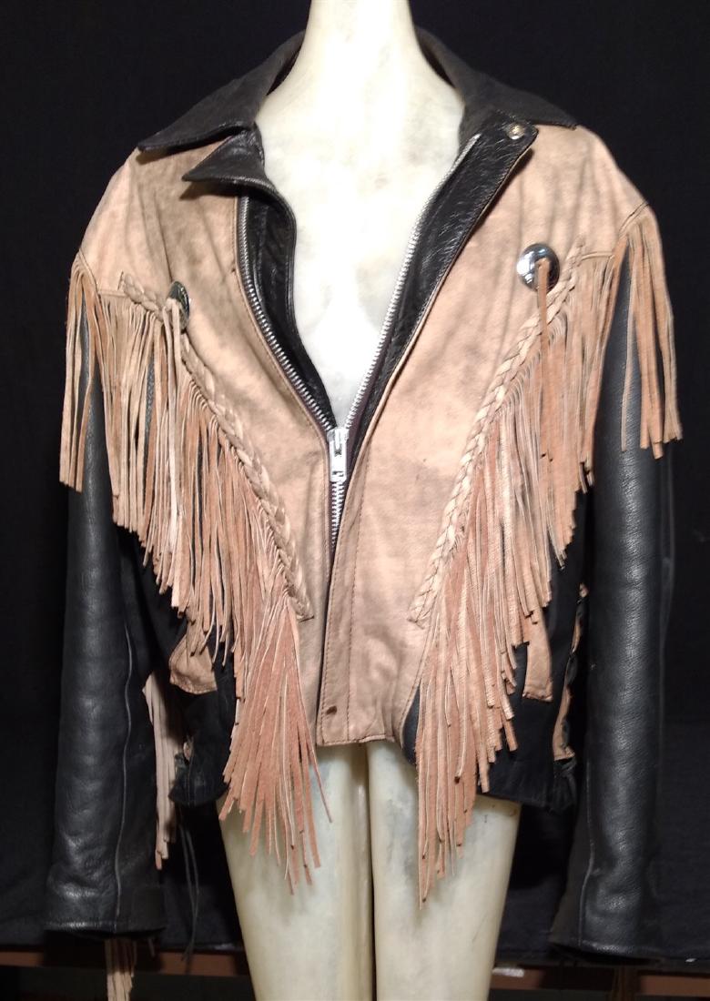 Vintage Clothing.    Leather & Fringe Jacket. (1 of 5)