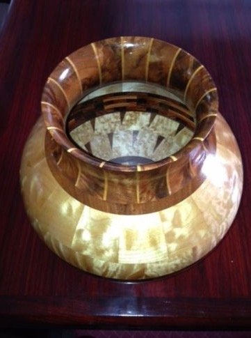 John Dickinson Woodcraft Vase: Signed by the artist. 9.5" high, 9.5" in diameter