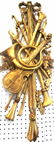 Old Gold Gilded Wood Carving of Musical Instrument - 2