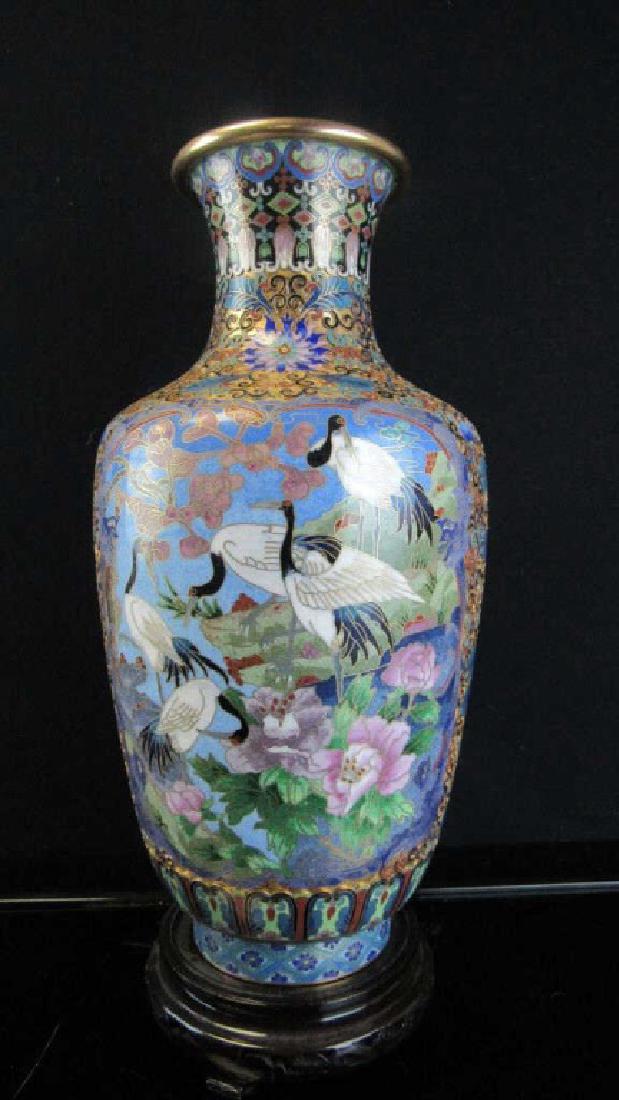 Cloisonne Vase with Cranes and Peonies Design (1 of 12)