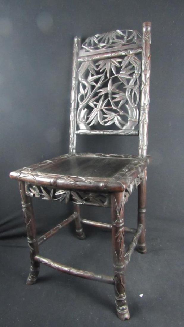 Baroque Huanghuali Childs Chair: Beautifully carved huanghuali wood childs chair. 31.5" x 12"