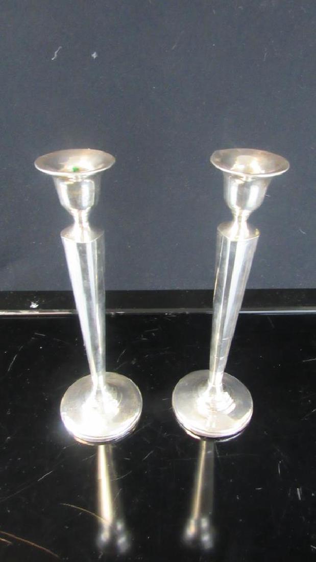 Pair Sterling Silver Candlesticks (1 of 6)