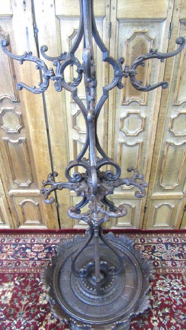 Bronze Coat Hanger: Beautiful and ornate bronze coat hanger; 83" High 22" wide at base.