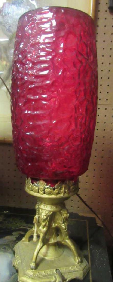 Old Tiffany Style Glass Lamp (1 of 6)