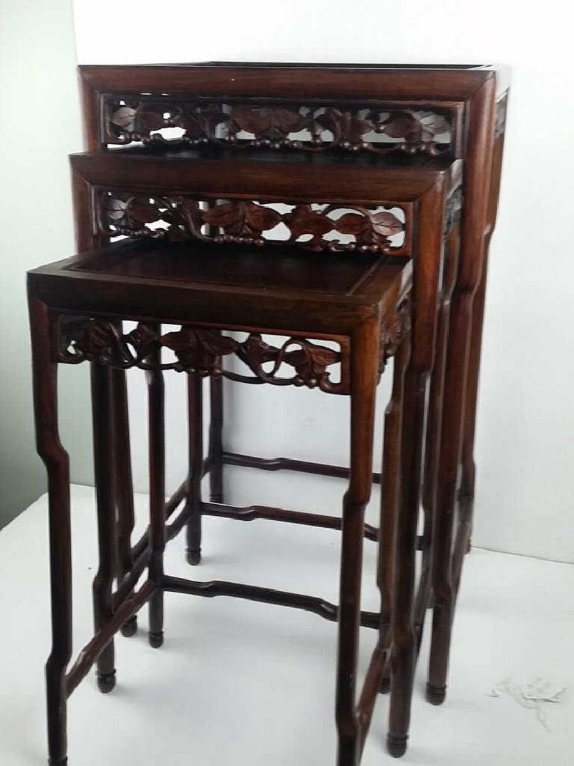 3 Pieces 19th Century Huanghuali Wood Stands (1 of 6)