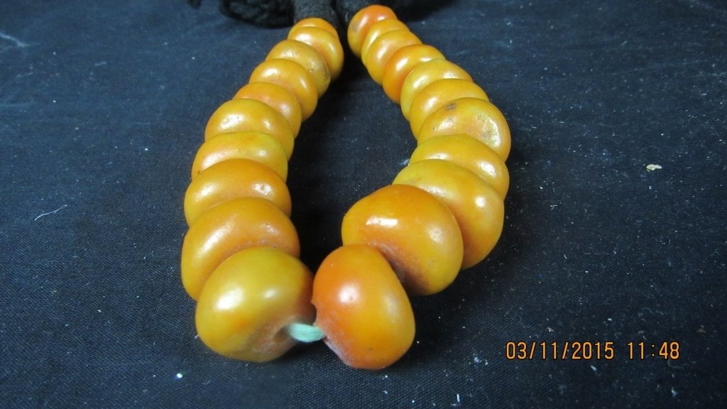 Amber Bead Necklace: Soapstone Bead Necklace