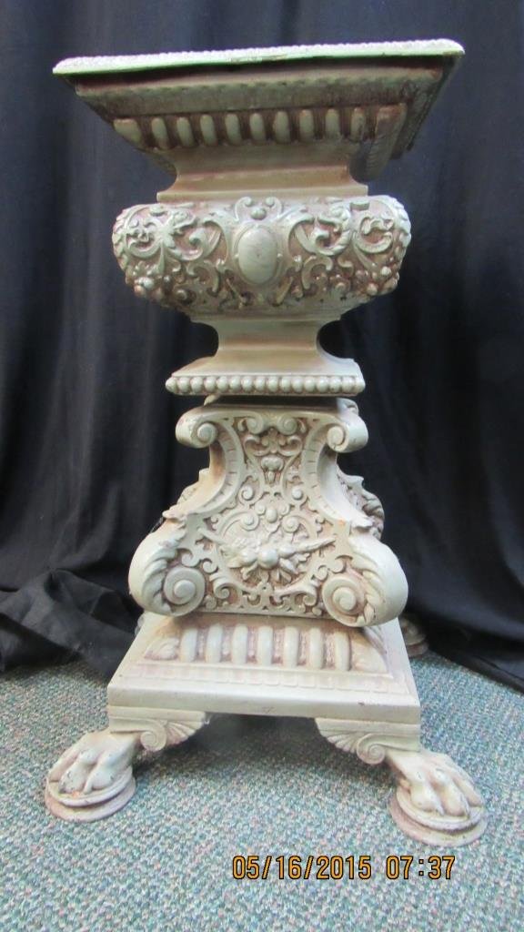 Antique Painted Bronze Plant Stand or Pedestal (1 of 9)