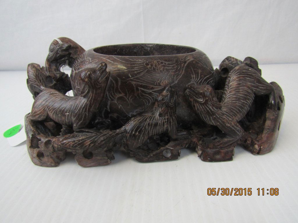 Very Old Chinese Cut Soapstone (1 of 6)